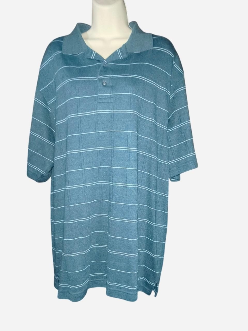 Architect Teal Striped Short-Sleeve Polo